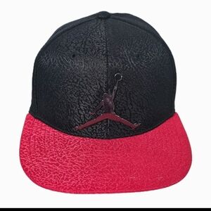Air Jordan Jumpman Snapback Elephant Textured Hat Ball Cap Black Red YOUTH